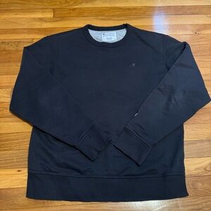 black champion crewneck with black emblem